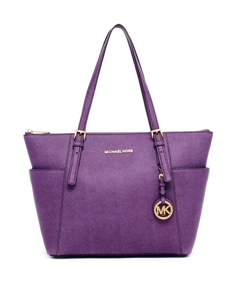 michael kors purple tote bag|michael kors close out totes.